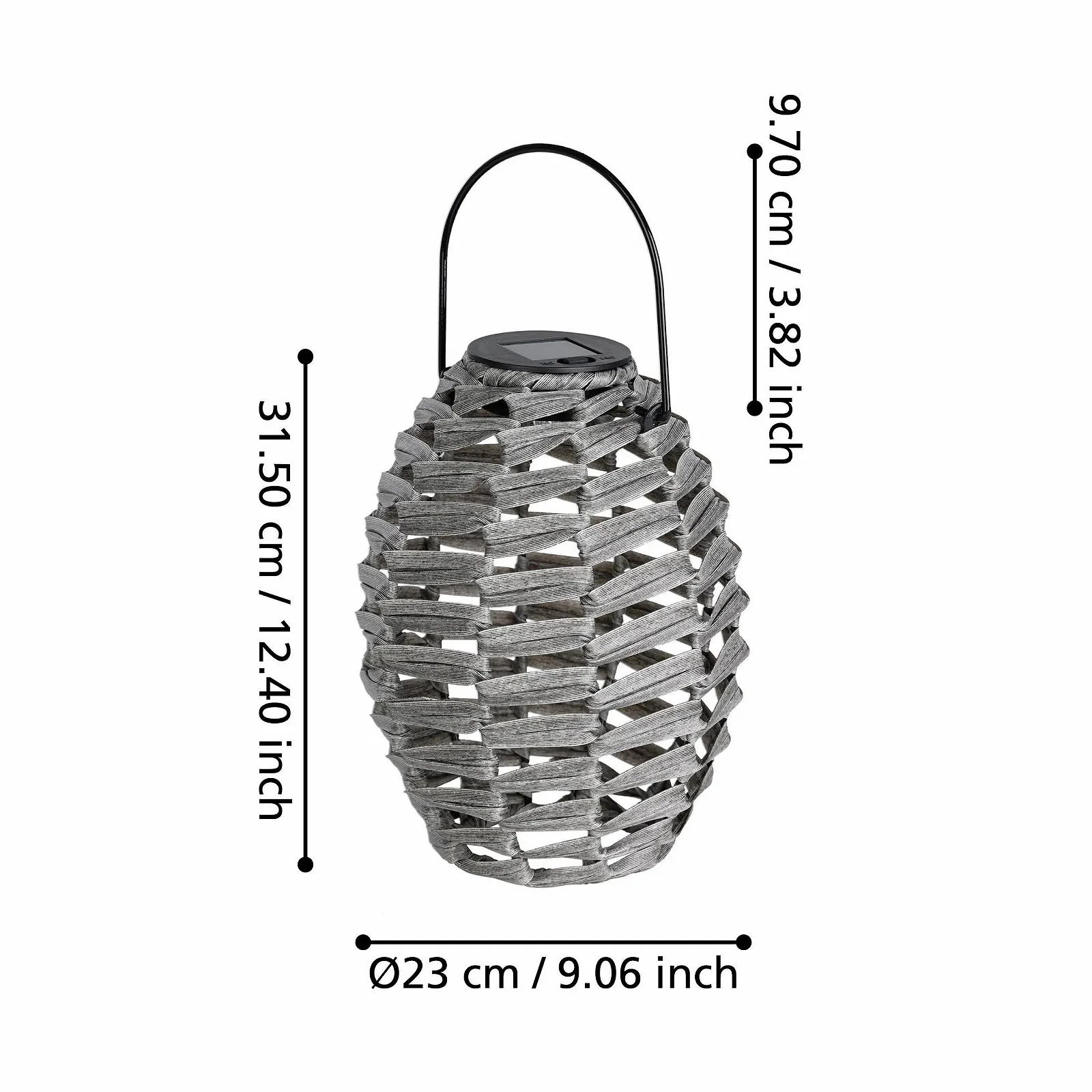 Настільна лампа Eglo Solar LED Wicker Сіра, фото №4