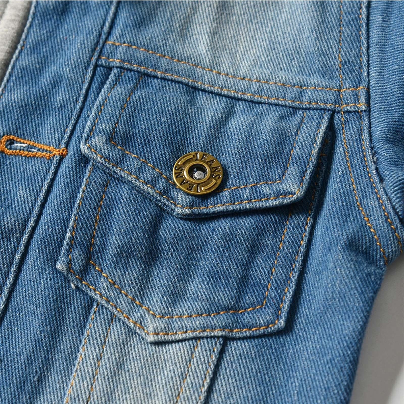 Зимняя Куртка для Мальчиков Джинсовая с Капюшоном Двухкомпонентный Дизайн для Детей Повседневная Верхняя Одежда для Детей 158, фото №7 Зимняя Куртка для Мальчиков Джинсовая с Капюшоном Двухкомпонентный Дизайн для Детей Повседневная Верхняя Одежда для Детей 158, фото №7