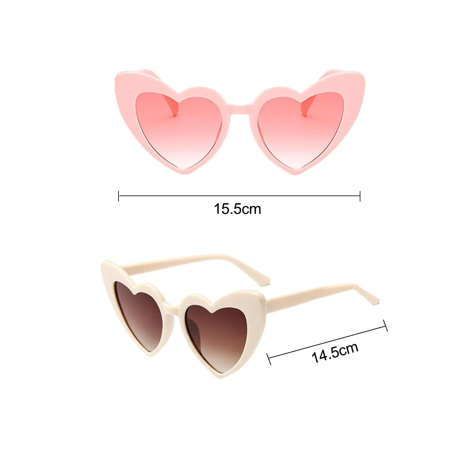 Солнцезащитные Очки Сердце Ретро LSYYSL, 3 шт, фото №2