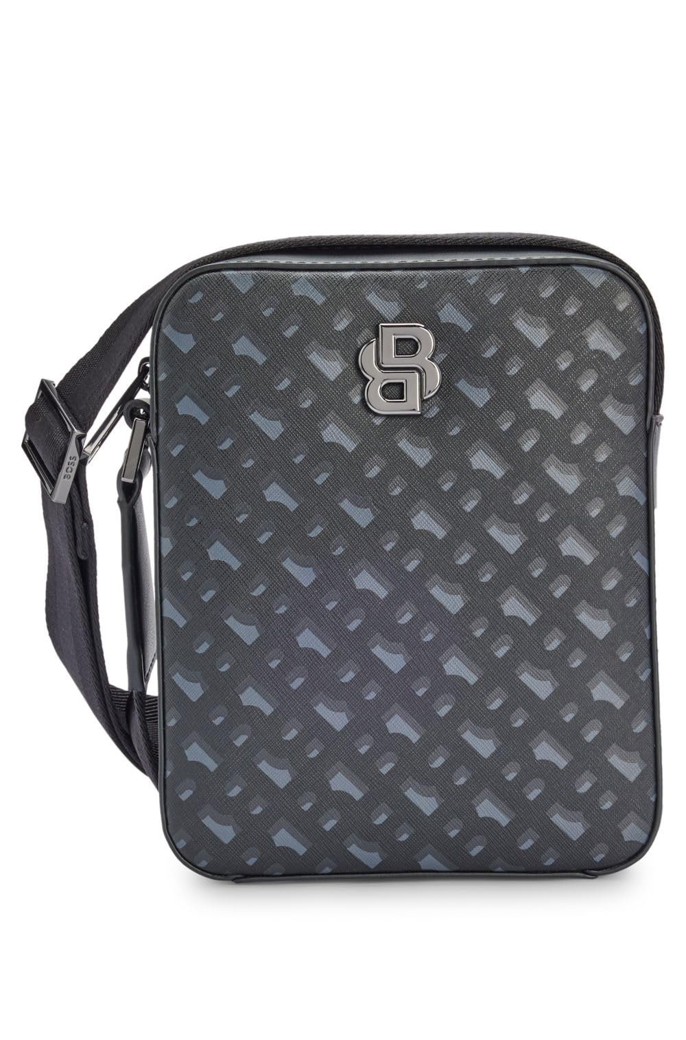 Сумка через плече BOSS B ICON Reporter з візерунком монограми та фірмовими деталями Metal Dark Grey, darkgray, фото №1