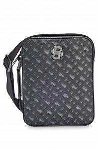 Сумка через плече BOSS B ICON Reporter з візерунком монограми та фірмовими деталями Metal Dark Grey, darkgray - Фото 1