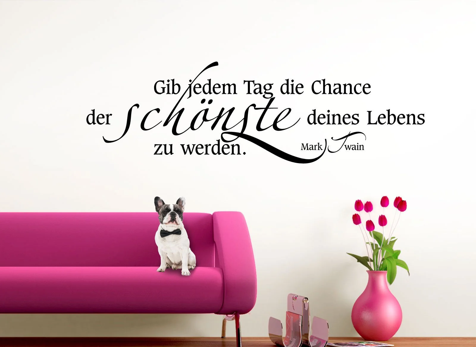 Наклейка на стіну W3304 Цитата "Gib jedem Tag die Chance" Самоклейна 80 x 27 см Чорний, фото №3