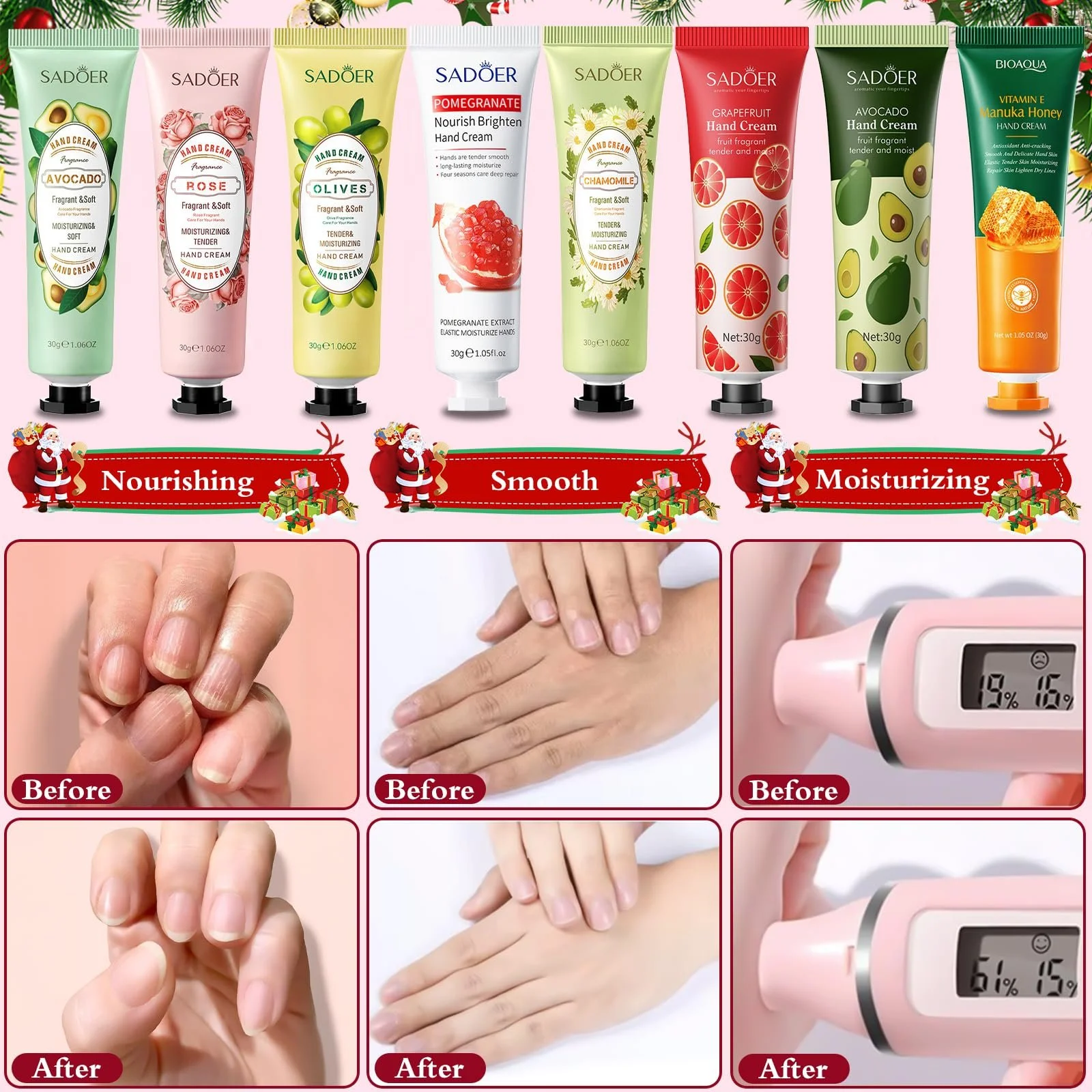 Набір кремів для рук, 15 штук Міні Різдвяний подарунковий набір, фото №5 Набір кремів для рук, 15 штук Міні Різдвяний подарунковий набір, фото №5