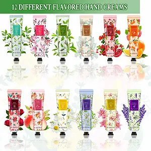 Набор кремов для рук 12 шт, Мини-набор кремов для рук для женщин, Крем для ухода за руками с растительными ароматами для сухой, потрескавшейся кожи, Набор кремов для рук в подарок для женщин, мужчин, мам, на Рождество, День рождения synthetic.ua - Фото 1