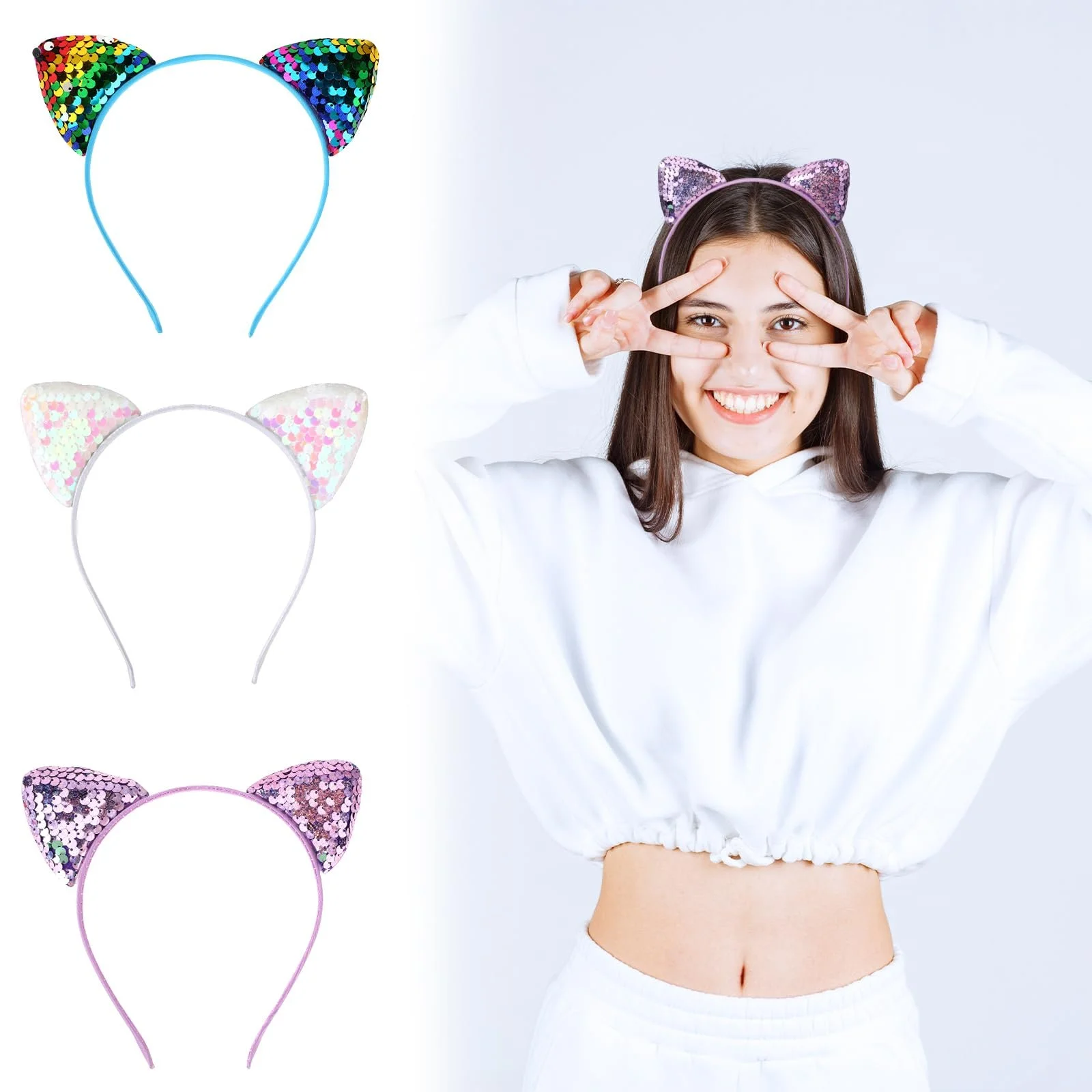 Набір 3 шт. Обруч Вушка кота, фото №7