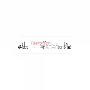 Гальмівний шланг METZGER 4111960 для NISSAN, передній правий - Фото 1