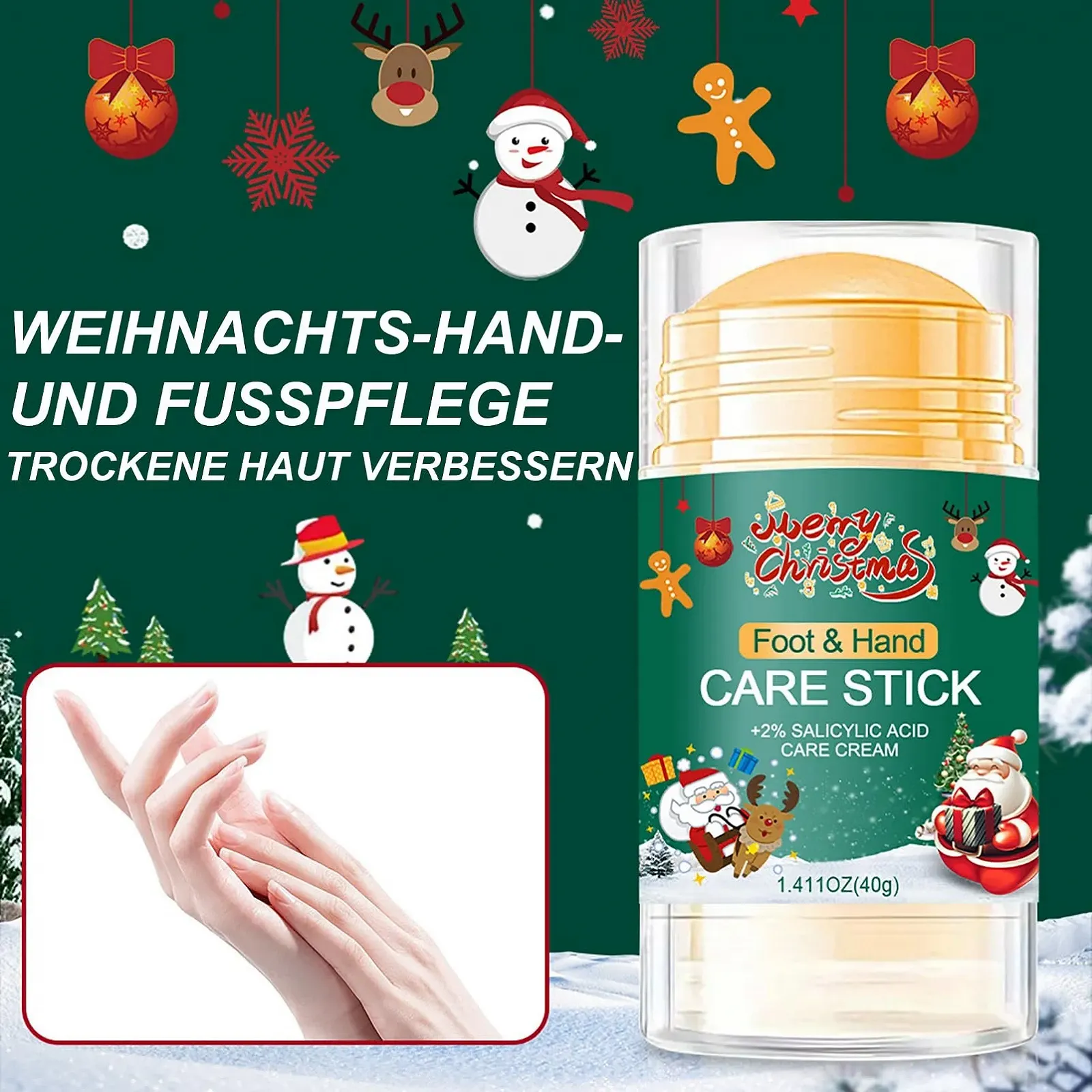 Стик-крем для рук и ног с 2% салициловой кислотой для сухой и потрескавшейся кожи, упаковка из 2 шт., фото №4