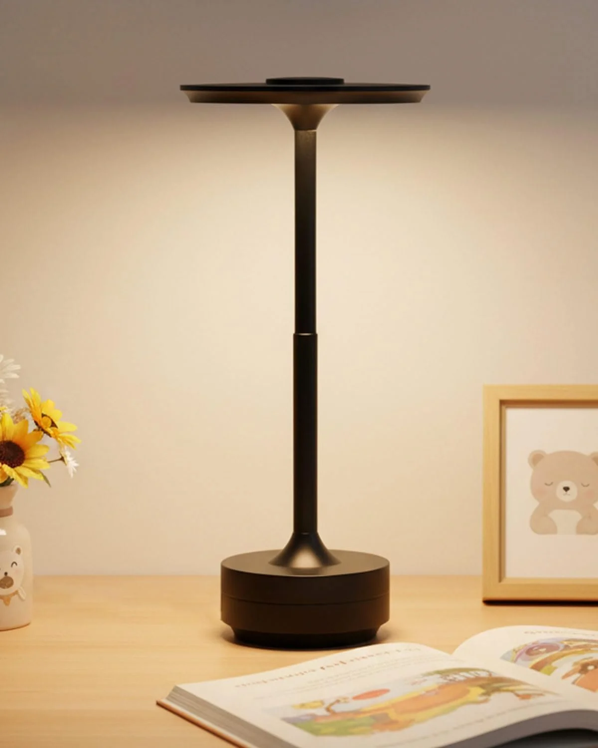 Настільна лампа LED Wireless 5000 мАг USB-C Сенсорна 3 колірні температури, фото №1