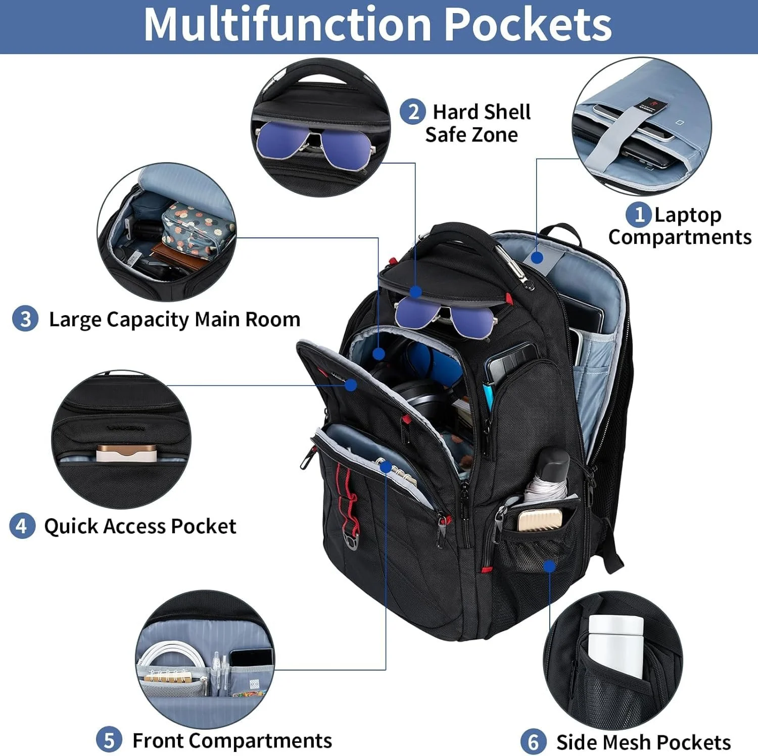 Рюкзак для ноутбука VANKEAN 17.3 Inch XL TSA Friendly Water Resistant Anti-Theft RFID USB Port, фото №3 Рюкзак для ноутбука VANKEAN 17.3 Inch XL TSA Friendly Water Resistant Anti-Theft RFID USB Port, фото №3