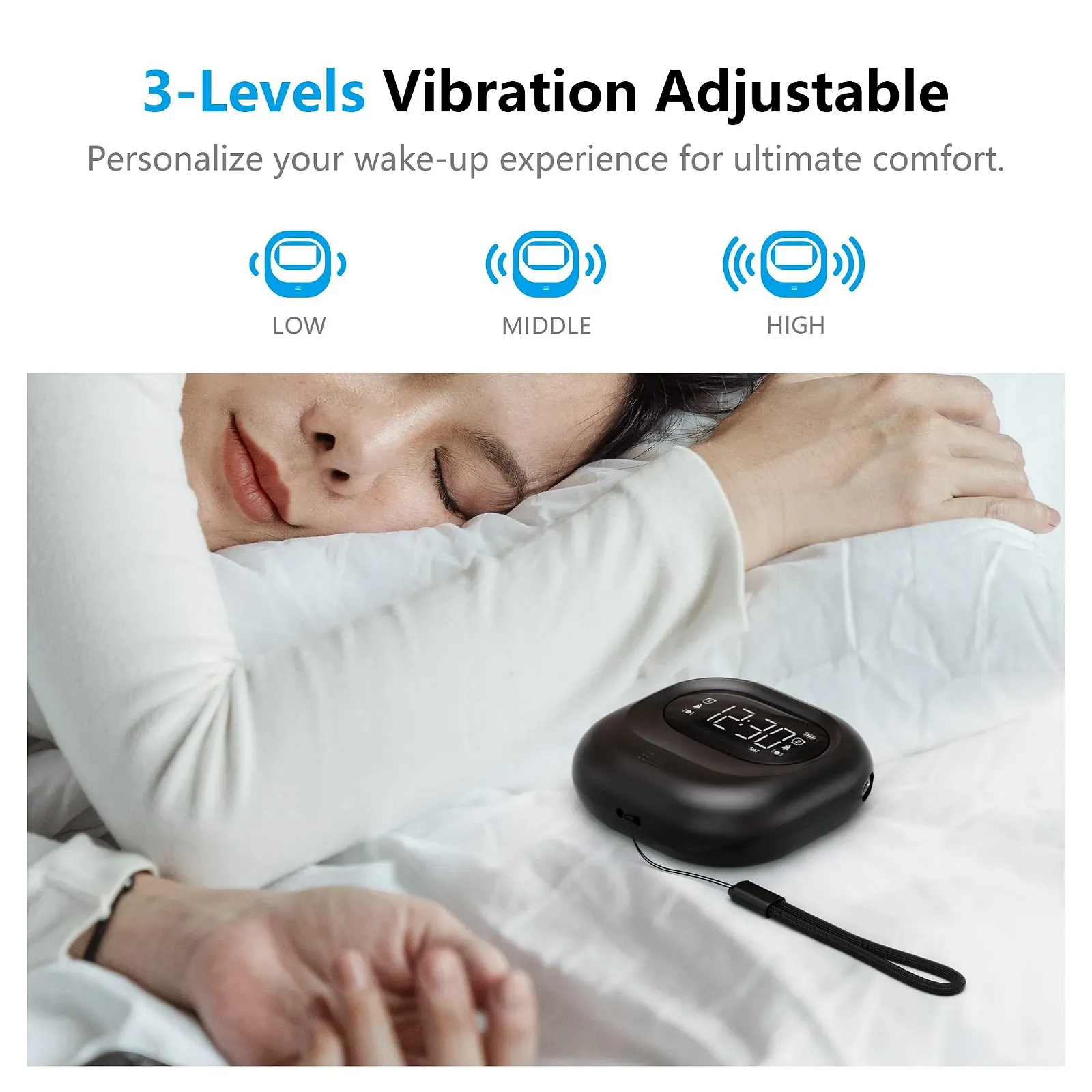 Вибрационный будильник для крепкого сна, Перезаряжаемый громкий будильник с функцией блокировки кнопок, Двойной будильник на будни/выходные, Портативный дорожный будильник для любящих поспать, Мини вибрационный цифровой будильник, фото №3 Вибрационный будильник для крепкого сна, Перезаряжаемый громкий будильник с функцией блокировки кнопок, Двойной будильник на будни/выходные, Портативный дорожный будильник для любящих поспать, Мини вибрационный цифровой будильник, фото №3