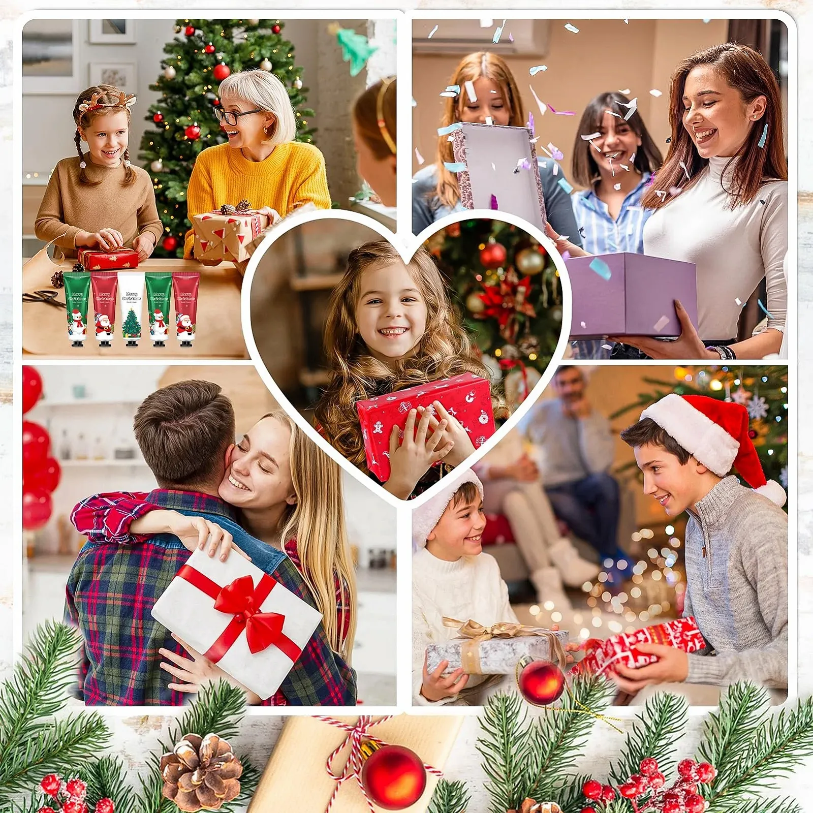 Міні Набір Різдвяних Кремів для Рук, Зволожуючий Догляд за Руками для Жінок - 5 x 30 мл, фото №7