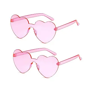 Солнцезащитные очки LLGSDLL Ретро Сердце Hippie Без оправы Candy - Фото 1