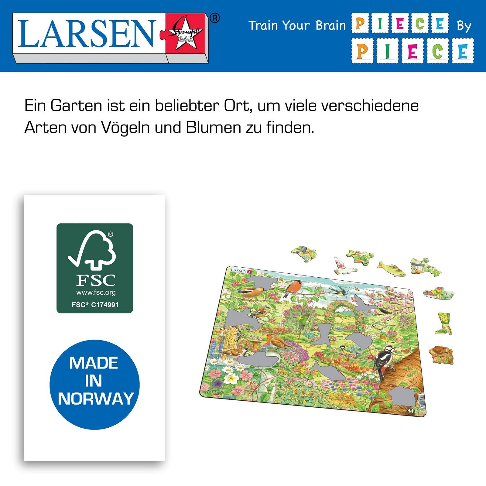 Пазл Larsen FH37 Квіти та птахи в саду 60 елементів Барвистий, фото №5 Пазл Larsen FH37 Квіти та птахи в саду 60 елементів Барвистий, фото №5