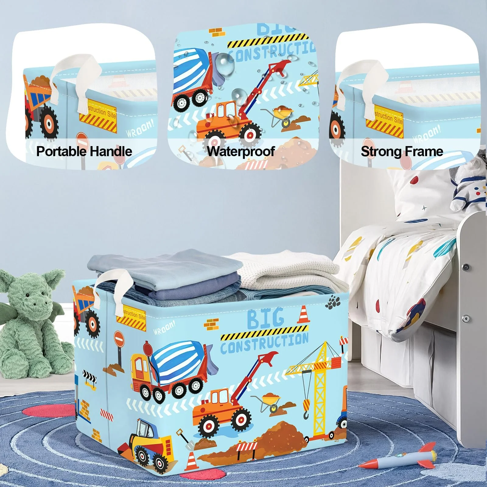 Корзина для игрушек Детская HUUMONSS Строительная техника 36л, фото №4 Корзина для игрушек Детская HUUMONSS Строительная техника 36л, фото №4