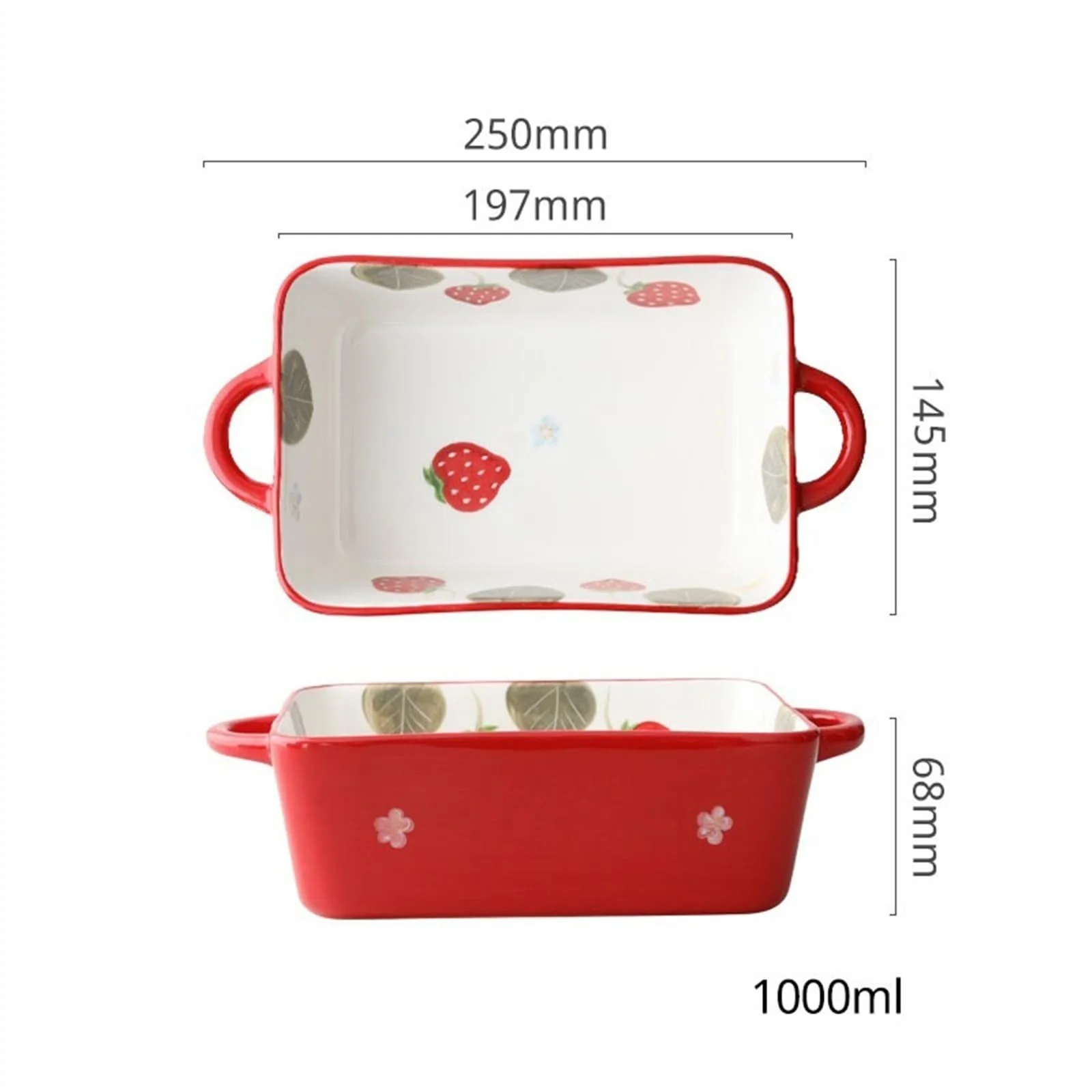 Форма для запекания Braten Niedliche Erdbeer керамическая клубничный дизайн, фото №2