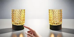 Настільна лампа Trango Jil 2017-21C-SD*2 Touch LED 3 рівні яскравості зі скляним плафоном лампа E14 4 Вт 2700 K Warm White набір з 2 шт. Beige - Фото 1