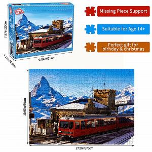 Пазл HUADADA Railway Station in Gornergrat Швейцарія 1000 елементів 70 x 50 см synthetic.ua - Фото 1