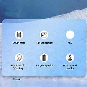 Наушники-переводчики Vikye J207 Двусторонний Реального Времени BT 5.3 с Приложением, Поддержка 144 Язык, Шумопоглощающие Черный synthetic.ua - Фото 1