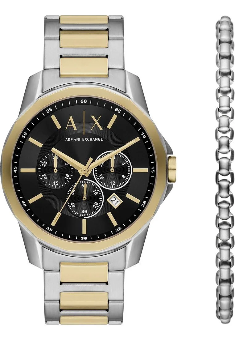Чоловічий годинник Armani Exchange Silver Tone, кварцовий хронограф, корпус 44 мм, браслет з нержавіючої сталі, фото №1 Чоловічий годинник Armani Exchange Silver Tone, кварцовий хронограф, корпус 44 мм, браслет з нержавіючої сталі, фото №1