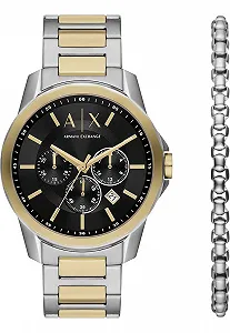 Чоловічий годинник Armani Exchange Silver Tone, кварцовий хронограф, корпус 44 мм, браслет з нержавіючої сталі - Фото 1