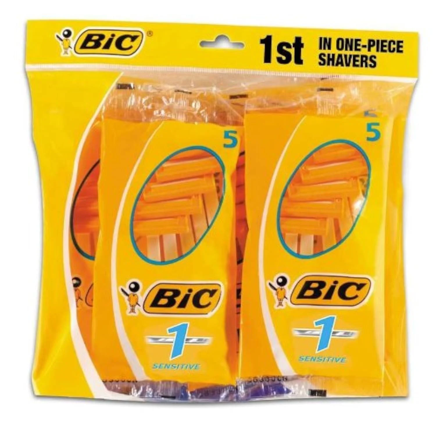 Бритва одноразовая BiC 1 Sensitive 8 упаковок по 5 шт., фото №1