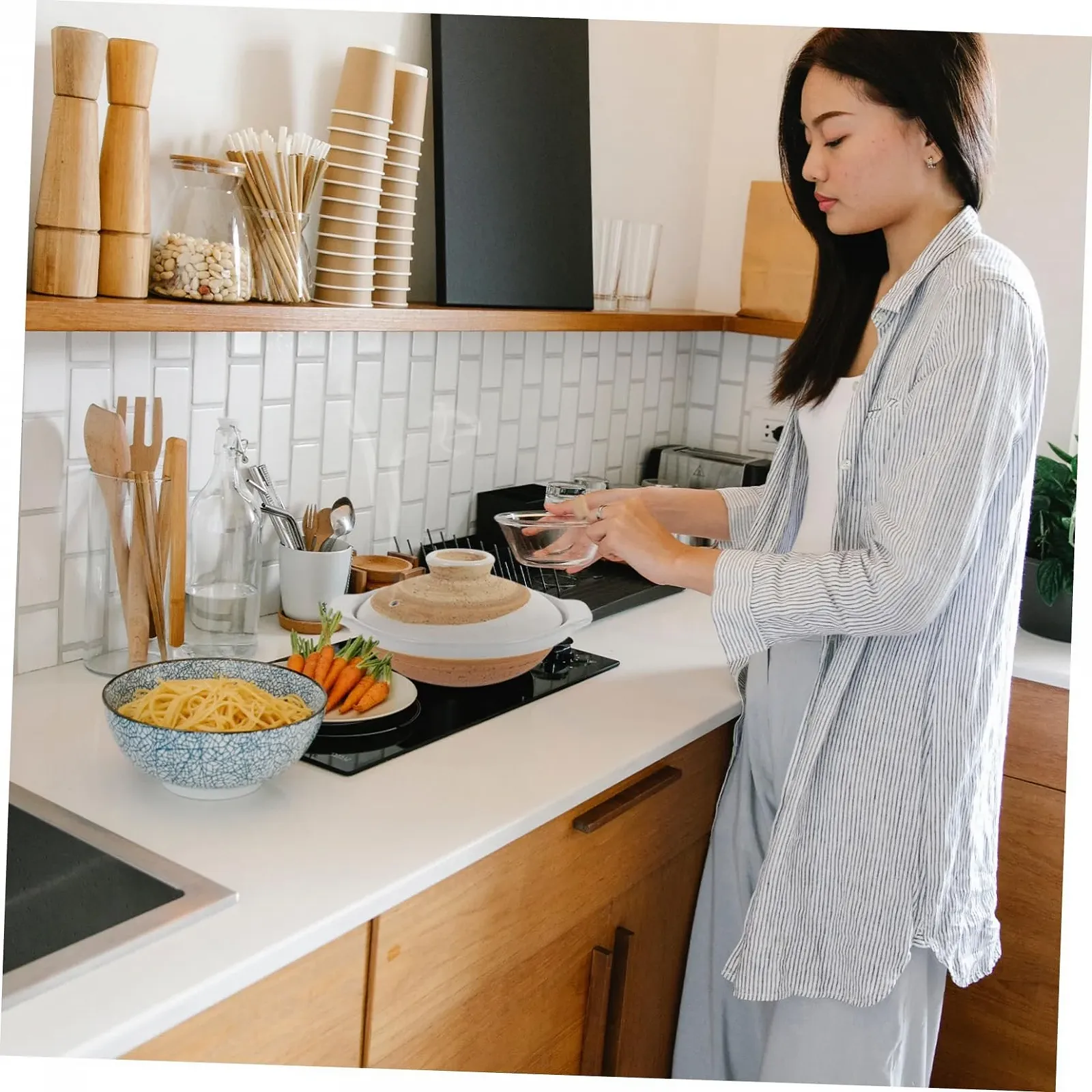 Кастрюля-кесероль VALICLUD Керамическая японская для супов и риса термостойкая легкая, фото №3