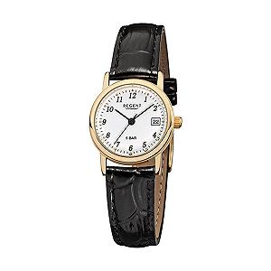 Женские часы Regent Кожа Черный Ремешок - Фото 1