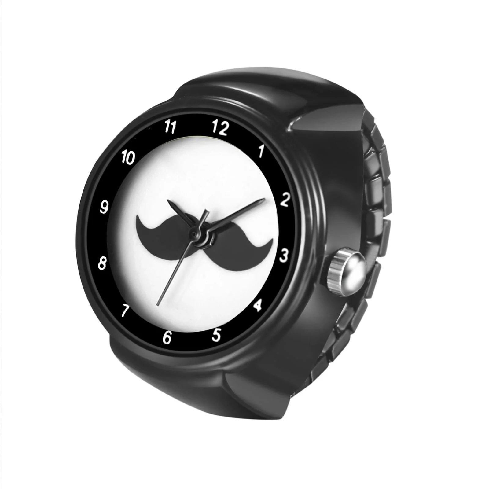 Кільце-годинник Avaner Унісекс: Еластичний з нержавіючої сталі, круглий корпус, регульований, сріблястий, фото №1