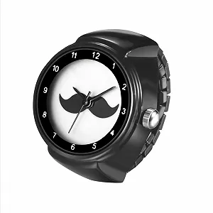 Кільце-годинник Avaner Унісекс: Еластичний з нержавіючої сталі, круглий корпус, регульований, сріблястий - Фото 1