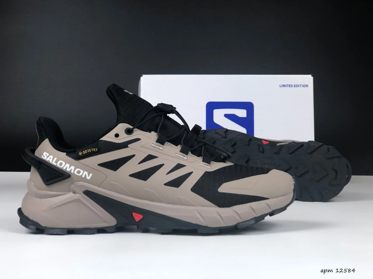 Чоловічі термо кросівки Salomon Supercross 4 Gore-tex бежеві, фото №4 Чоловічі термо кросівки Salomon Supercross 4 Gore-tex бежеві, фото №4