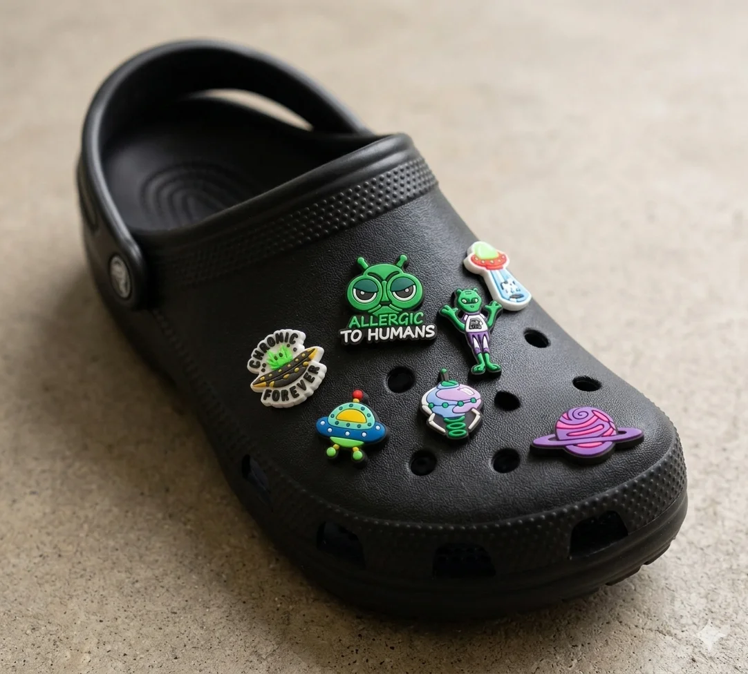 Набір джибітсів для Crocs "Астронавт в Космосі", прикраси для кроксів, 7 шт., фото №1 Набір джибітсів для Crocs "Астронавт в Космосі", прикраси для кроксів, 7 шт., фото №1