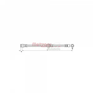 Гальмівний шланг METZGER 4111634 для MAZDA, передня вісь зліва - Фото 1