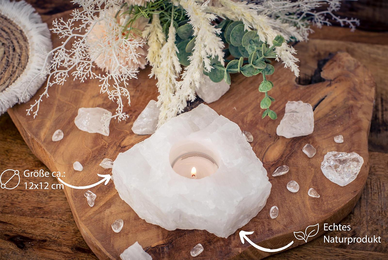 Підсвічник Lebensquelle Plus Rock Crystal Природний коштовний камінь Приблизно 1 кг Чайна свічка, фото №2