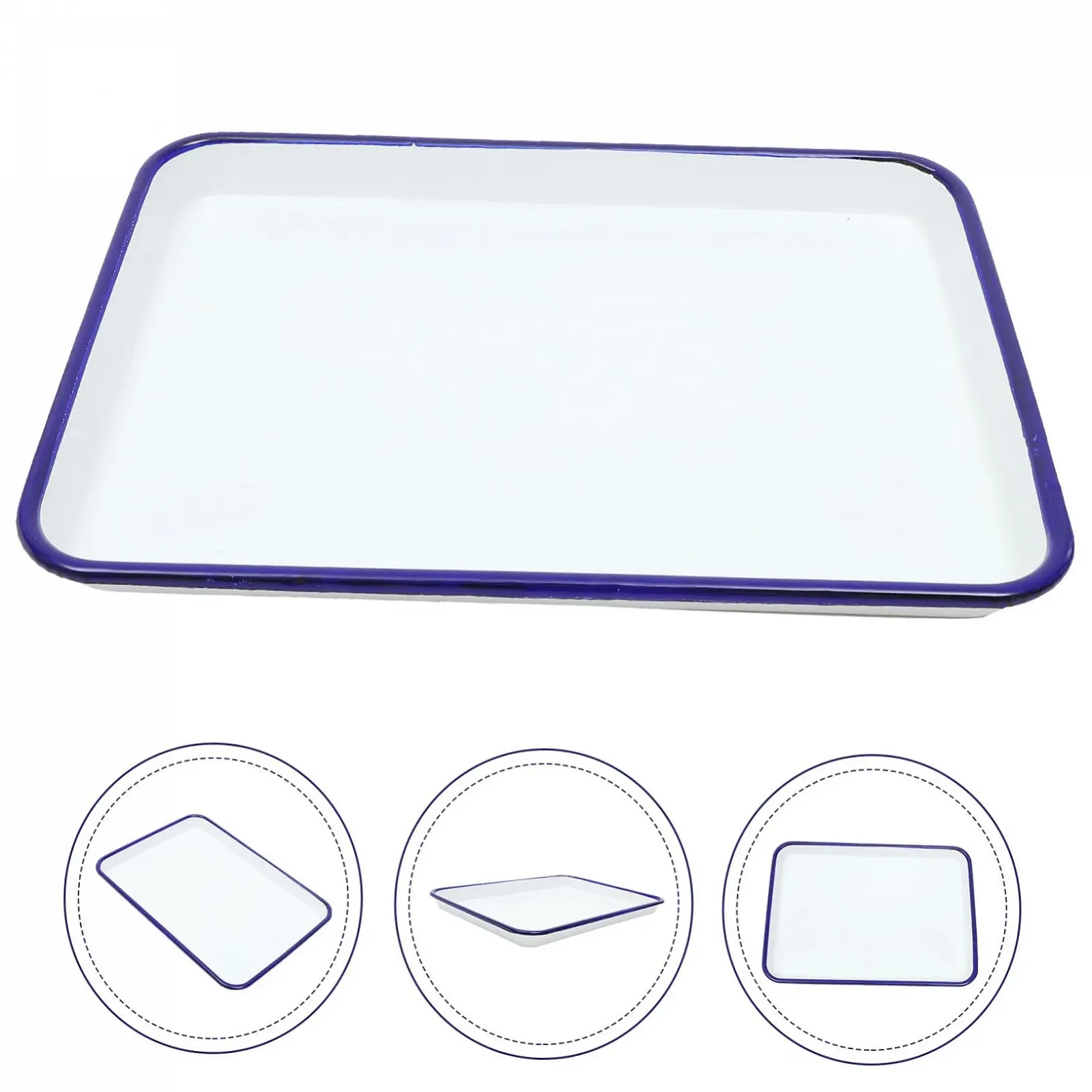 Форма для запекания TOYANDONA Retro Enamel прямоугольная эмалированная белая, фото №5