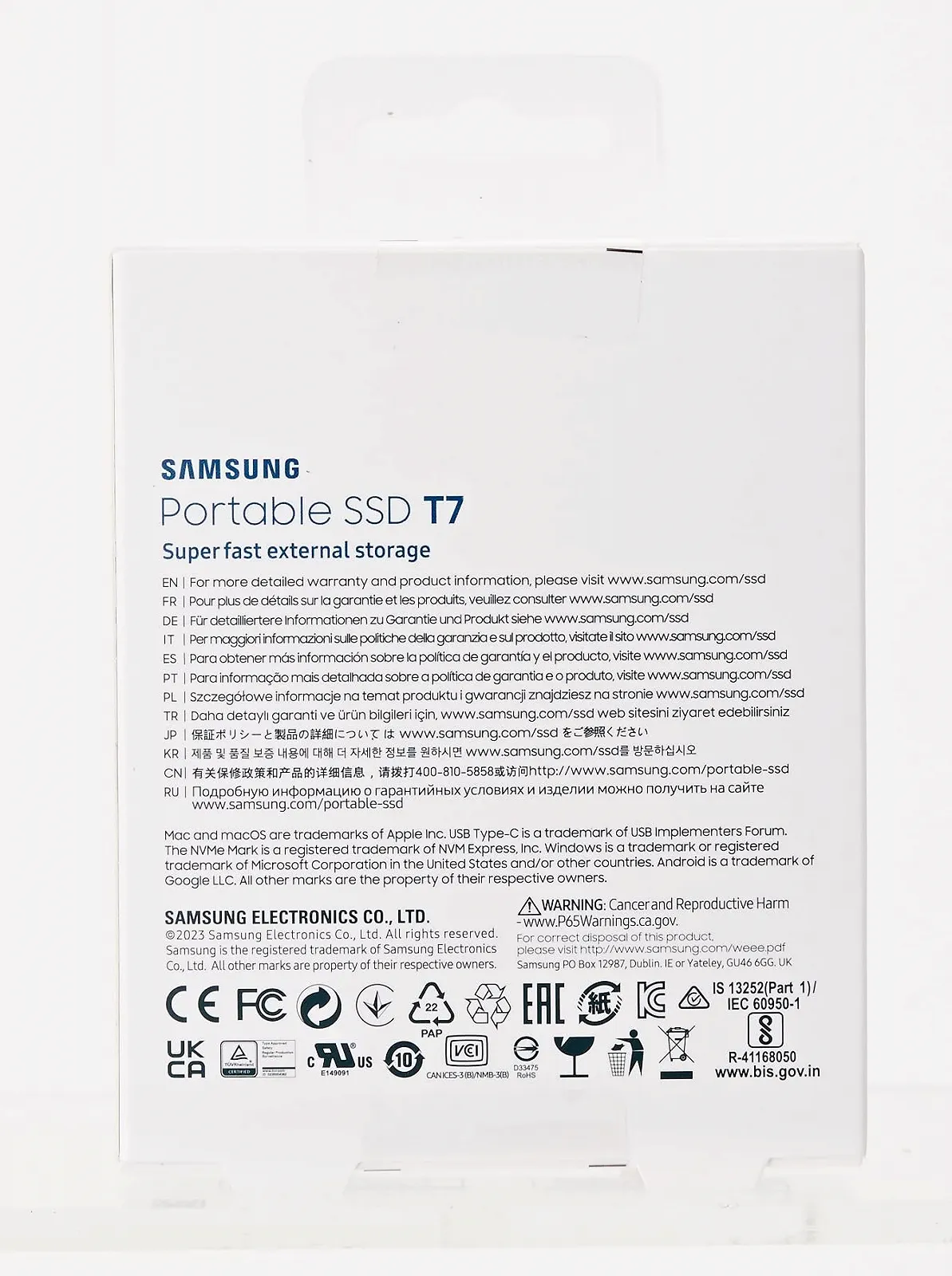 Зовнішній SSD Samsung T7 1 TB USB 3.2 Gen 2 Indigo Blue, фото №5