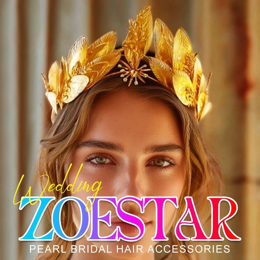 Обруч Zoestar Весільний зі світлодіодами Листя, Богиня, Бісер, Золотий, фото №4 Обруч Zoestar Весільний зі світлодіодами Листя, Богиня, Бісер, Золотий, фото №4