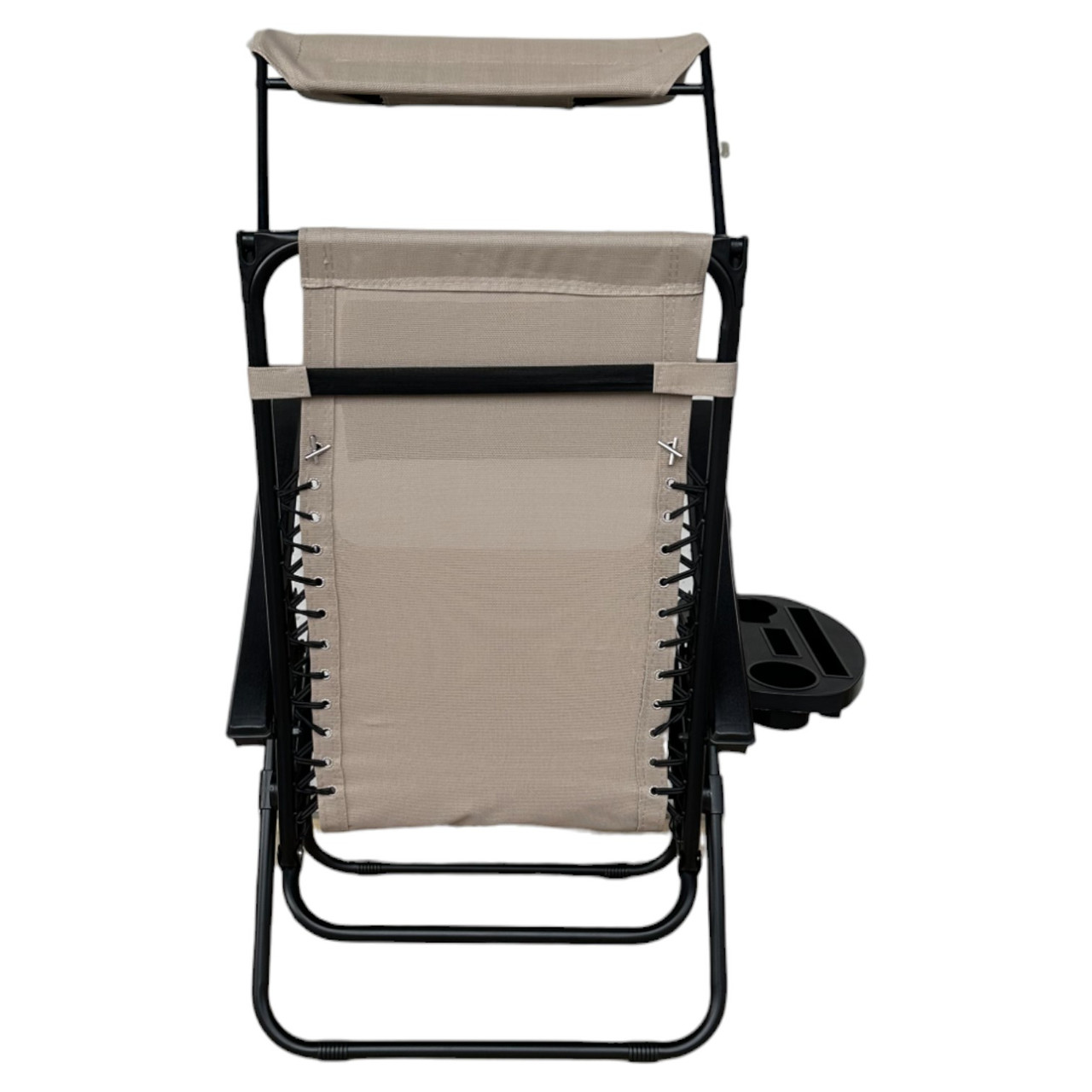 Раскладное кресло шезлонг Zero Gravity LEOBRO с козырьком Бежевое, фото №5