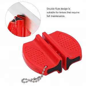 Точилка для ножів портативна міні двостороння з ланцюжком кишенькова synthetic.ua - Фото 1