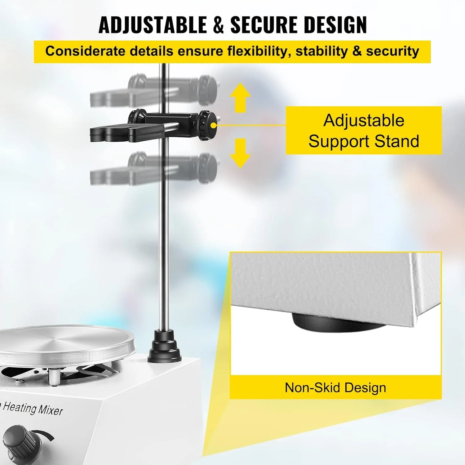 Магнітна мішалка з нагрівальною пластиною VEVOR 79-1 White/Silver, фото №7