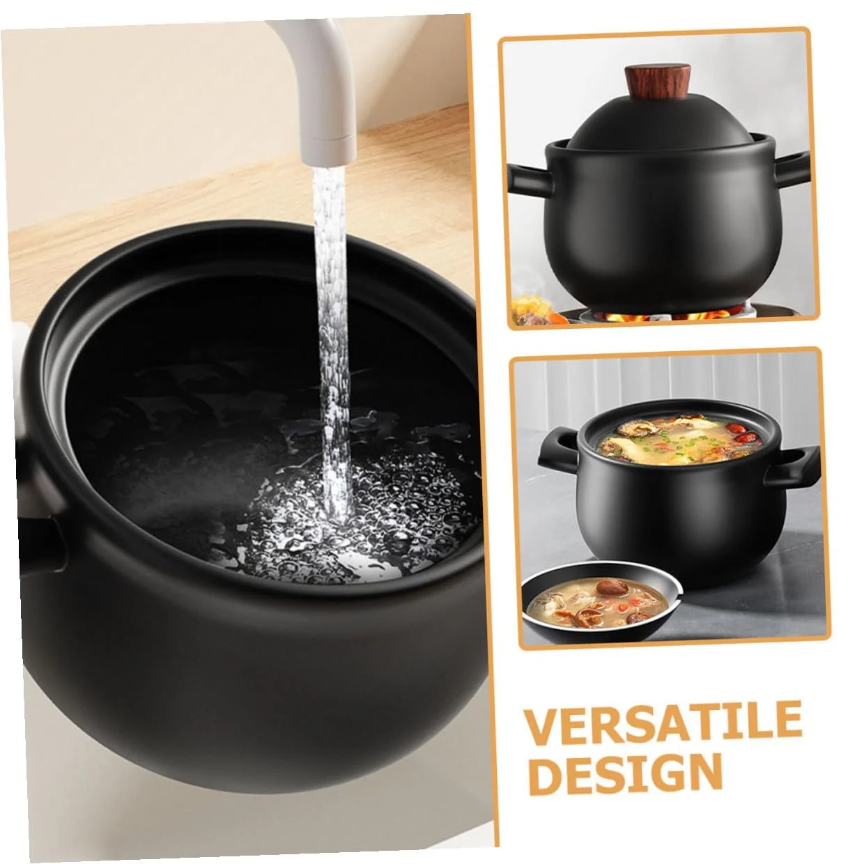 Кастрюля Toyvian Керамическая Большая Жаростойкая, фото №3