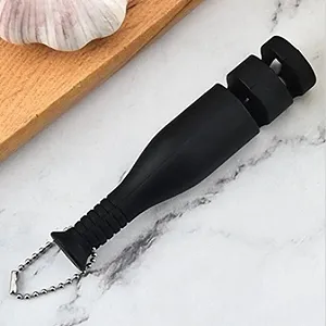 Міні-точилка для ножів портативна двоступенева Чорна Пластик 1 шт. synthetic.ua - Фото 1