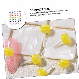 Украшения для ногтей Пачка 100 шт. Подвески-леденцы для ногтей Резиновое покрытие для ногтей Девичьи украшения Миниатюрные сахарные трости Стразы Смола 3D Конфеты synthetic.ua - Фото 1