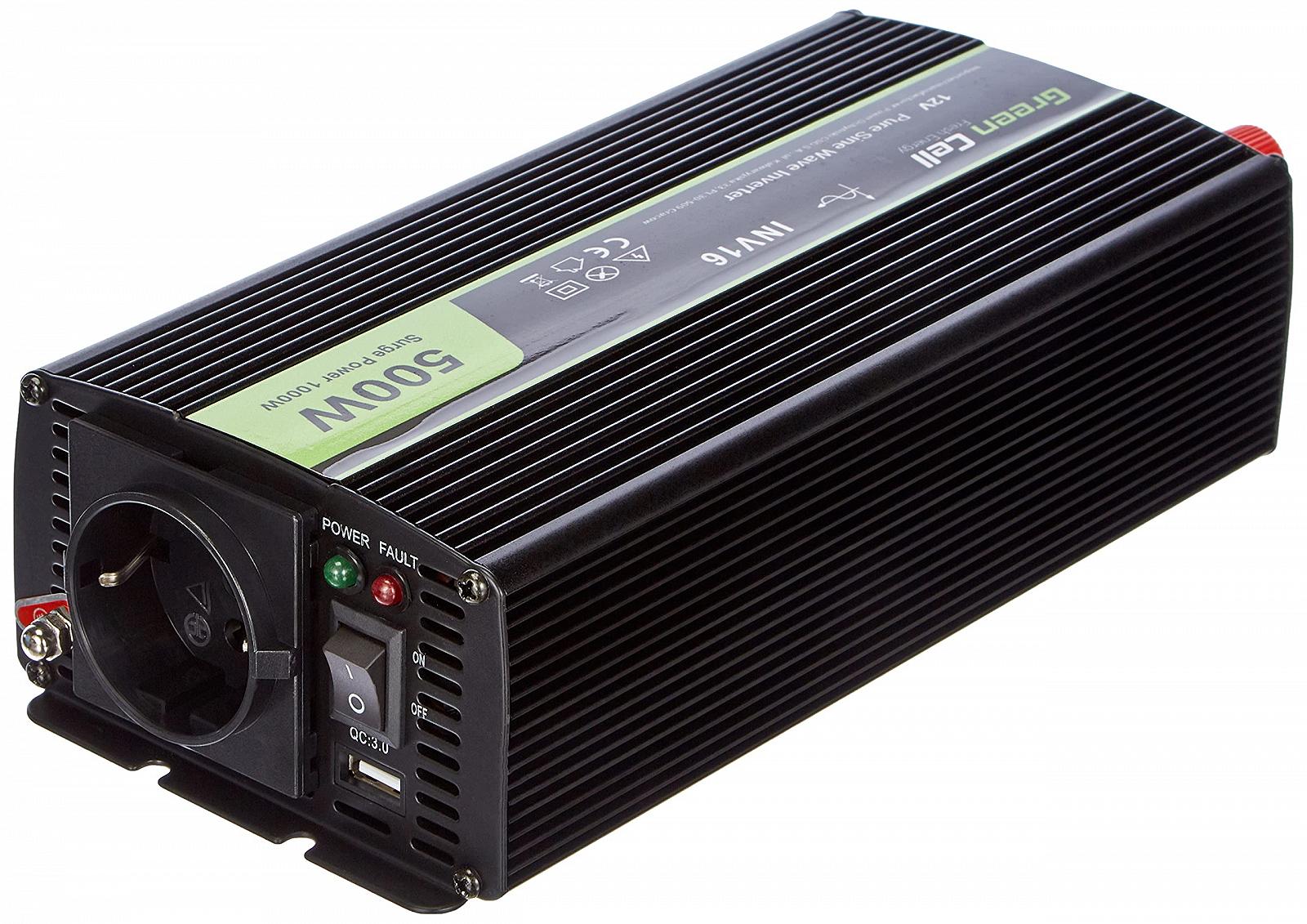 Инвертор Green Cell® 500 Вт / 1000 Вт 12 В до 230 В Pure Sine Volt Преобразователь Напряжения для Авто Инвертор Чистый Синусоидальный Мощность Солнечный DC AC Преобразователь Трансформатор Тока Гнездо Прикуривателя, фото №3