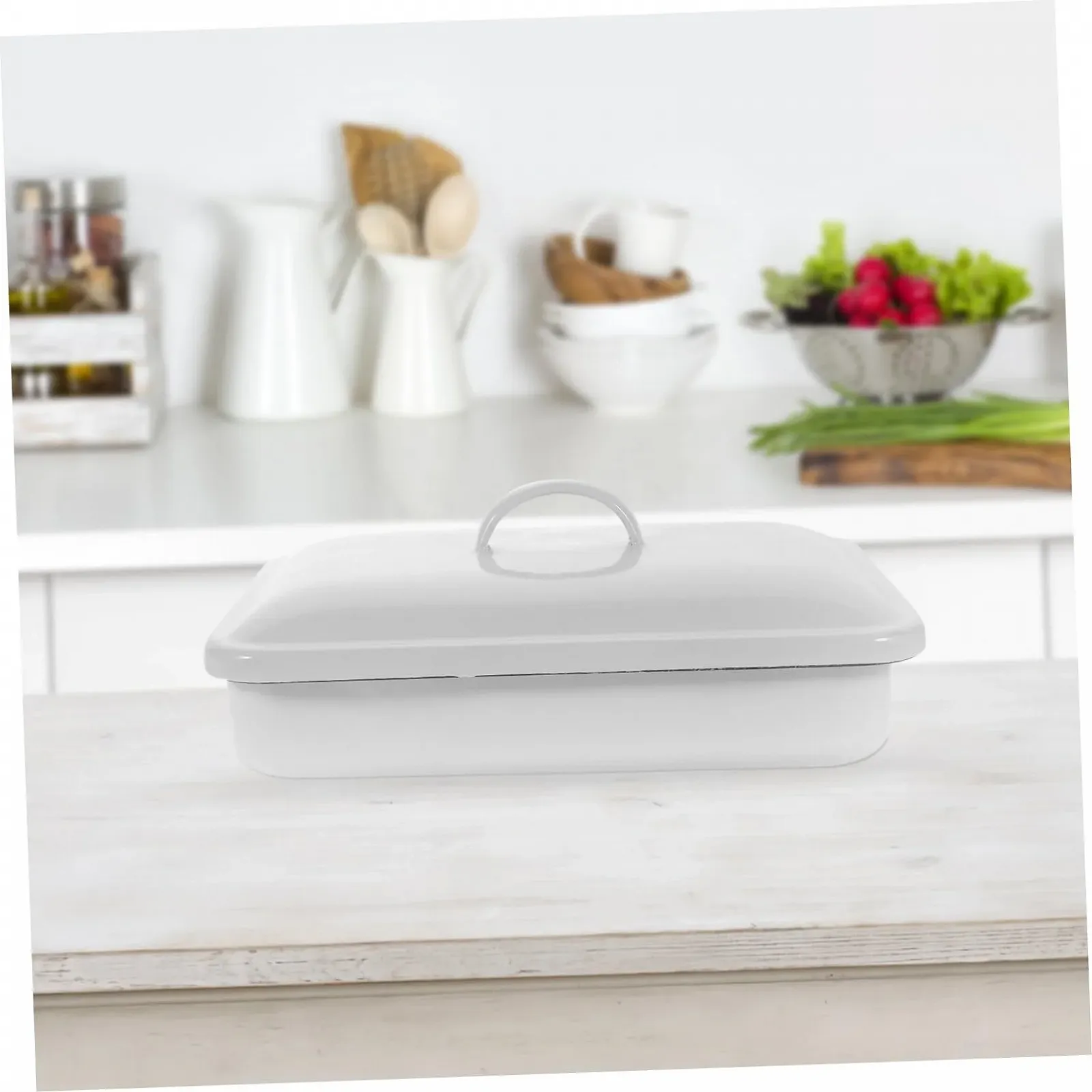 Форма для запекания Roti эмалированная с решеткой и крышкой белая, фото №3 Форма для запекания Roti эмалированная с решеткой и крышкой белая, фото №3