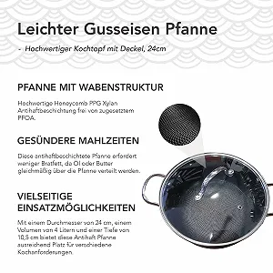 Каструля Satake чавунна легка з кришкою 24 см 4 л ціна на synthetic.ua - Фото 1 Каструля Satake чавунна легка з кришкою 24 см 4 л synthetic.ua - Фото 1