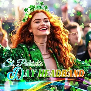 Обруч для волос Св. Патрика Luminous LED Зеленый клевер для женщин synthetic.ua - Фото 1