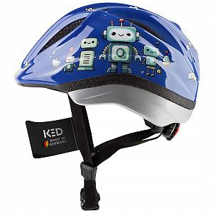 Шолом велосипедний дитячий KED Meggy II Trend 2024 Robot, 46-51 (S), сітка захисту від комах, вбудований світлодіодний задній ліхтар, технологія MaxShell - Фото 1