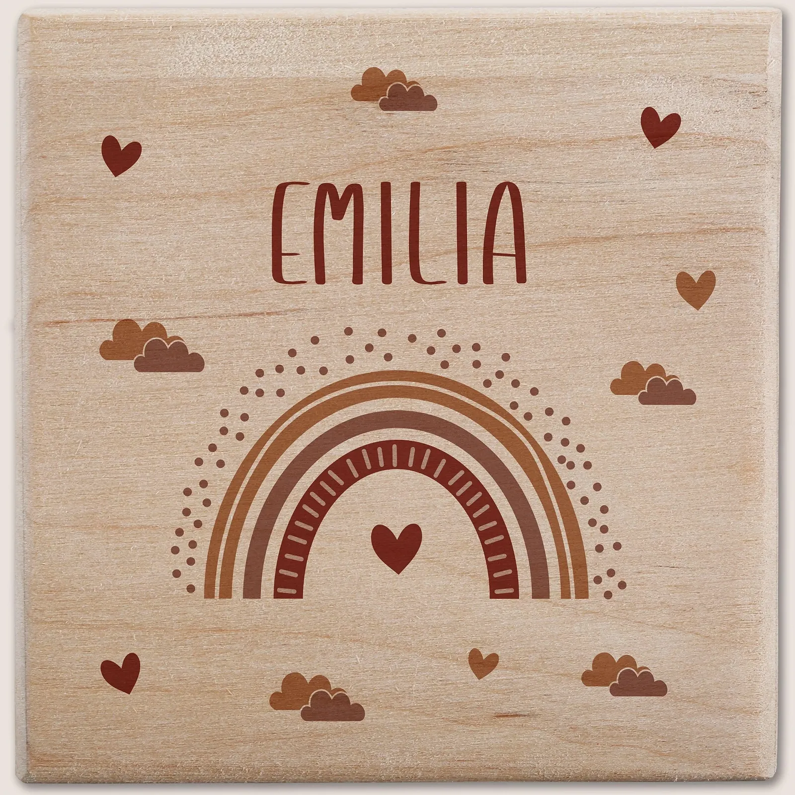 Скарбничка дерев'яна Веселка Бохо із замком та ключем, фото №2