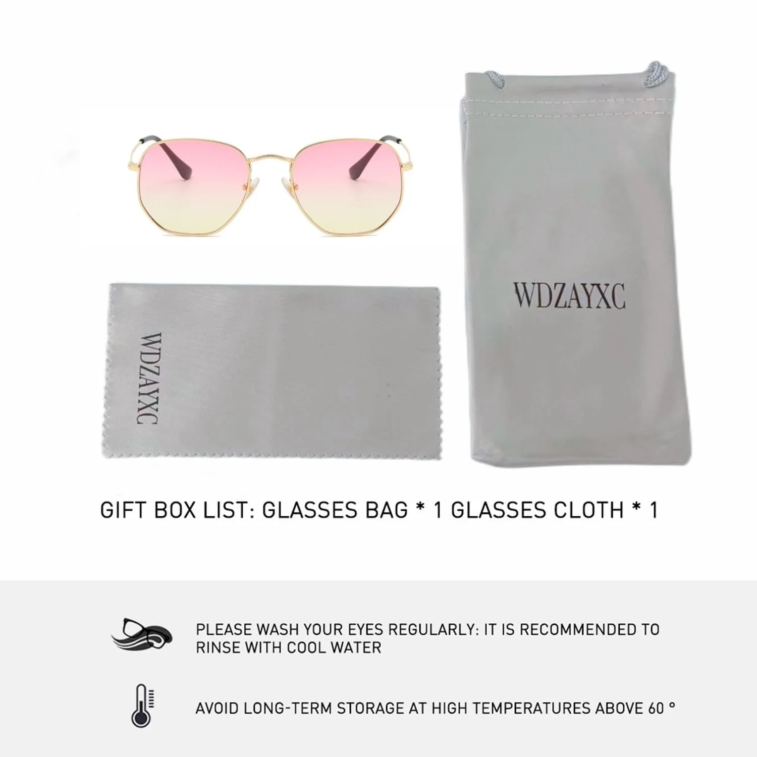 Модні сонцезахисні окуляри Багатокутні WDZAYXC для чоловіків і жінок, Легка металева оправа, Захист UV400, фото №3 Модні сонцезахисні окуляри Багатокутні WDZAYXC для чоловіків і жінок, Легка металева оправа, Захист UV400, фото №3