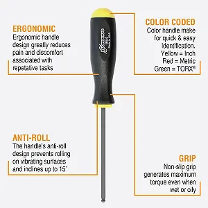 Набір викруток з кулястим наконечником Bondhus BSX8-S 10632 8 предметів synthetic.ua - Фото 1